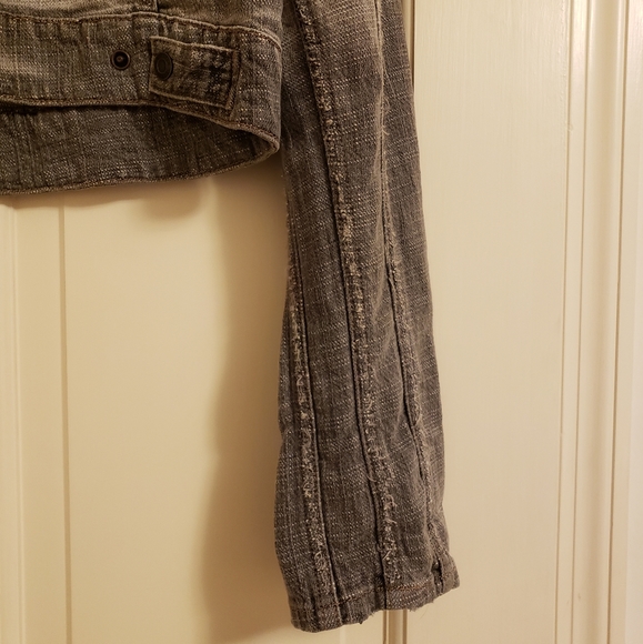 Express gray denim distressed jacket, S - Picture 3 of 4